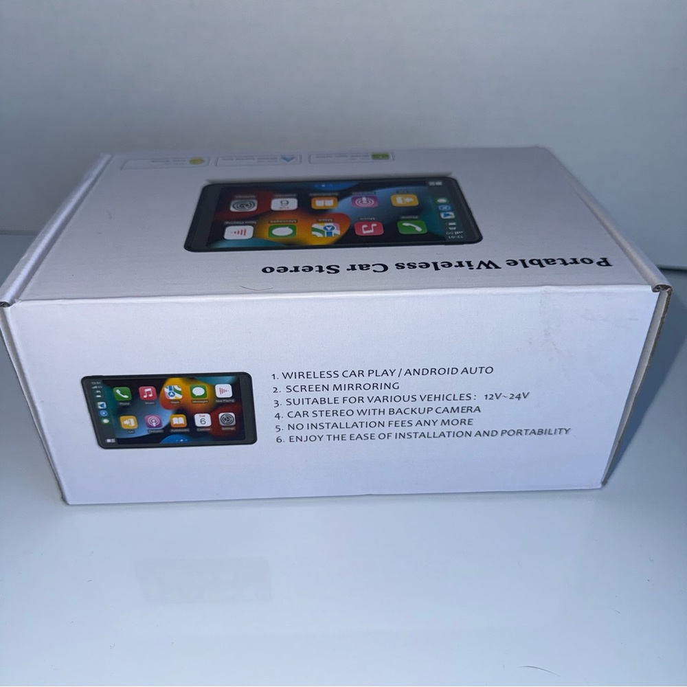 NIB Portable Wireless Car Stereo - ELECTRONIC phone connection to car in black - Picture 2 of 4